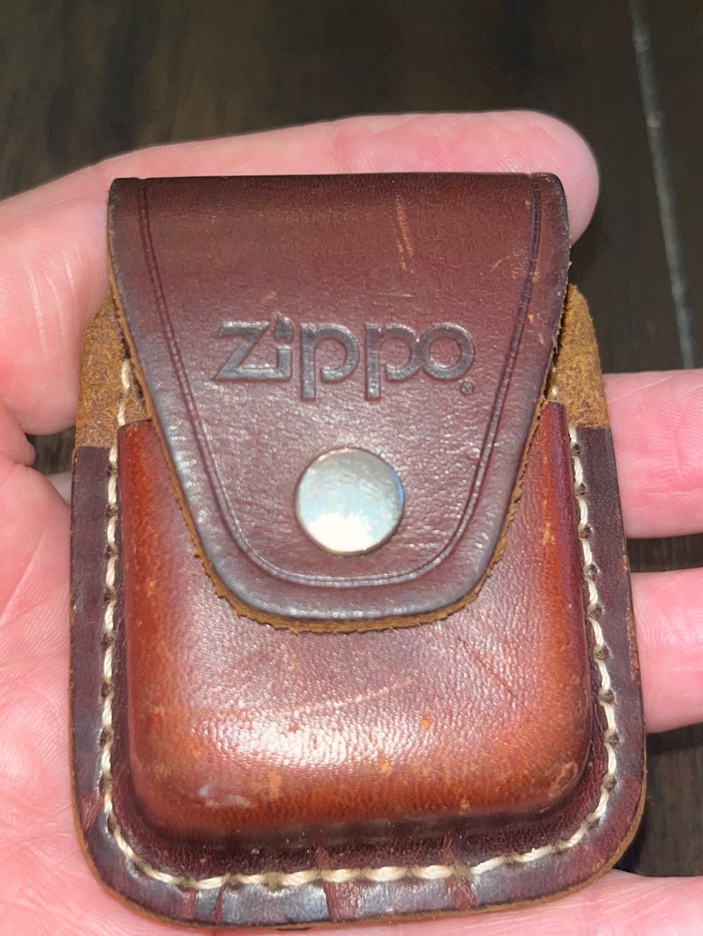Zippo Lighter Brown Leather Belt Clip Carry Pouch: Made In the USA!
